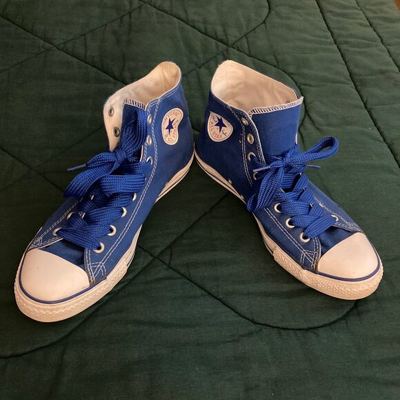 Converse All Star Chuck Taylor blue hi tops size 10 - Picture 1 of 3